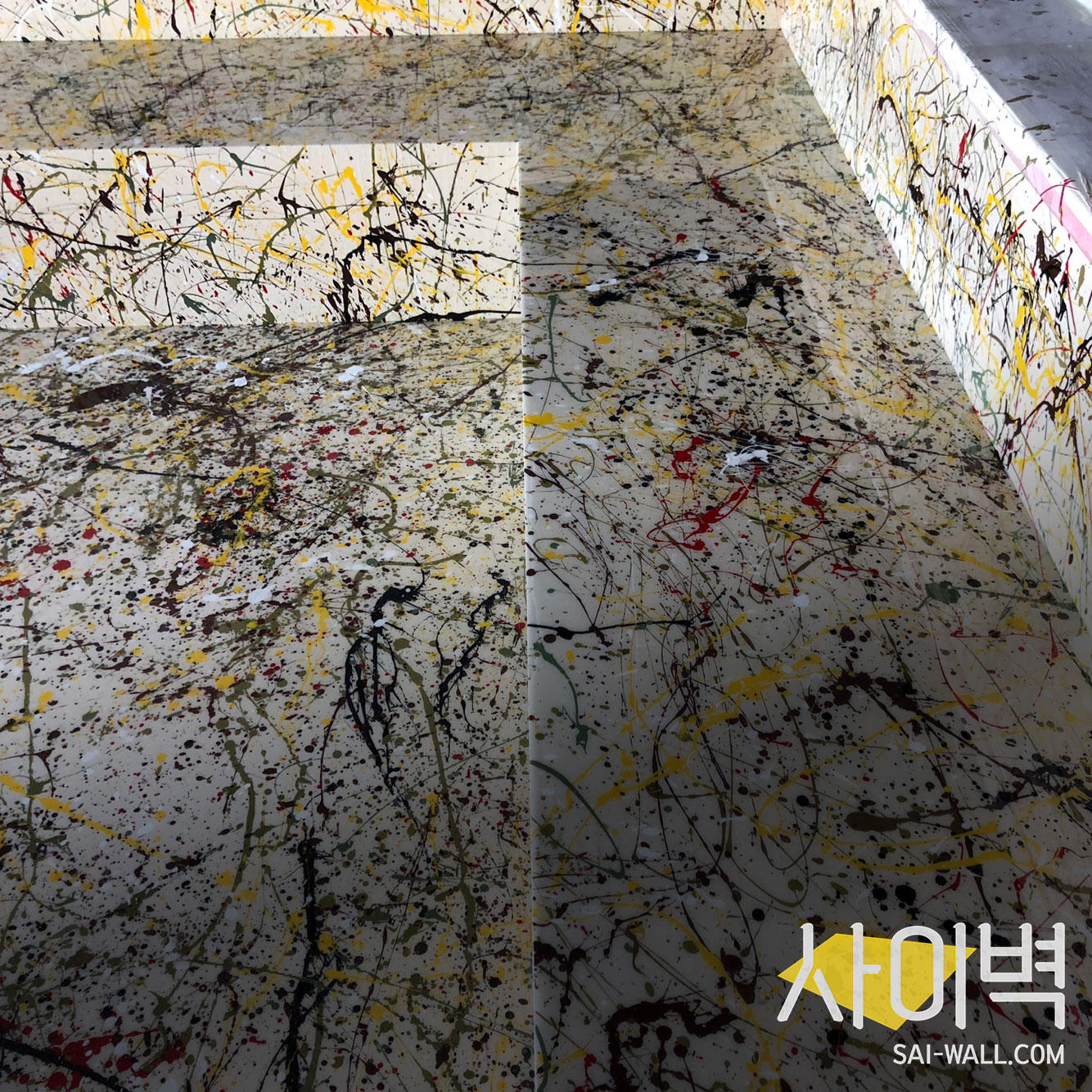 두산타워 바닥아트작업 벽화 시공 사진 10